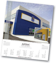 Alpolic Materials' calendar included a photo of Kenyon’s work on Royal Bank of Canada, Hamilton, Ontario.